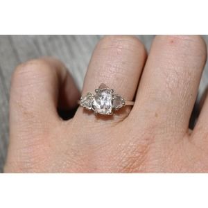 Raw crystal ring, Raw Diamond Engagement Ring, Opal Wedding Ring, Rough ,